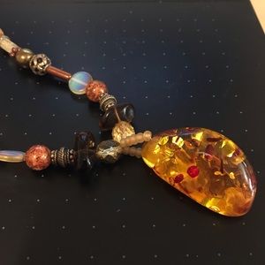 Chico’s amber beaded necklace.